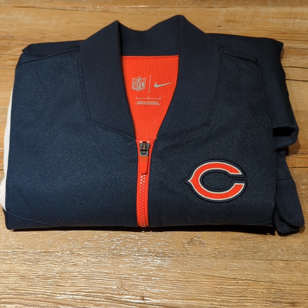 Nike Navy and Orange Chicago Bears Full-Zip Bomber Jacket - Picture 8 of 8